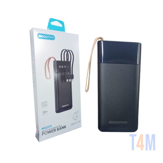 Modorwy 3 in 1 Power Bank MG2113 Built-in Cables 10000mAh Black